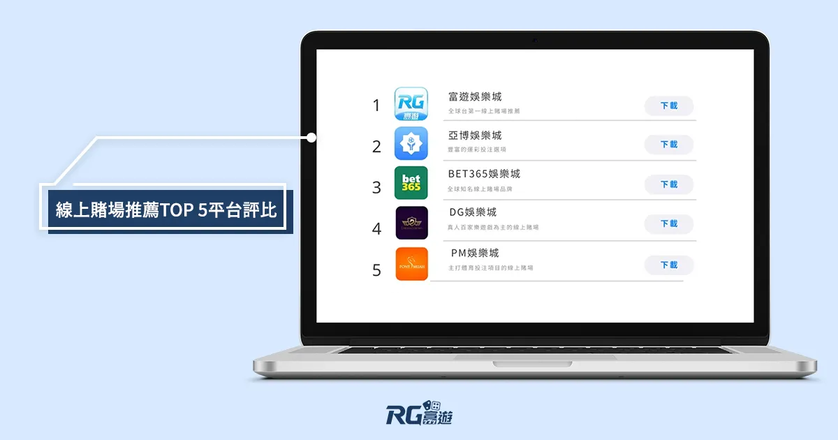 2023年線上賭場推薦TOP 5平台評比