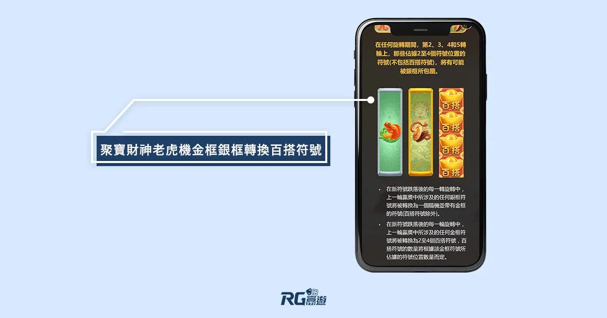 聚寶財神老虎機金框銀框轉換百搭符號