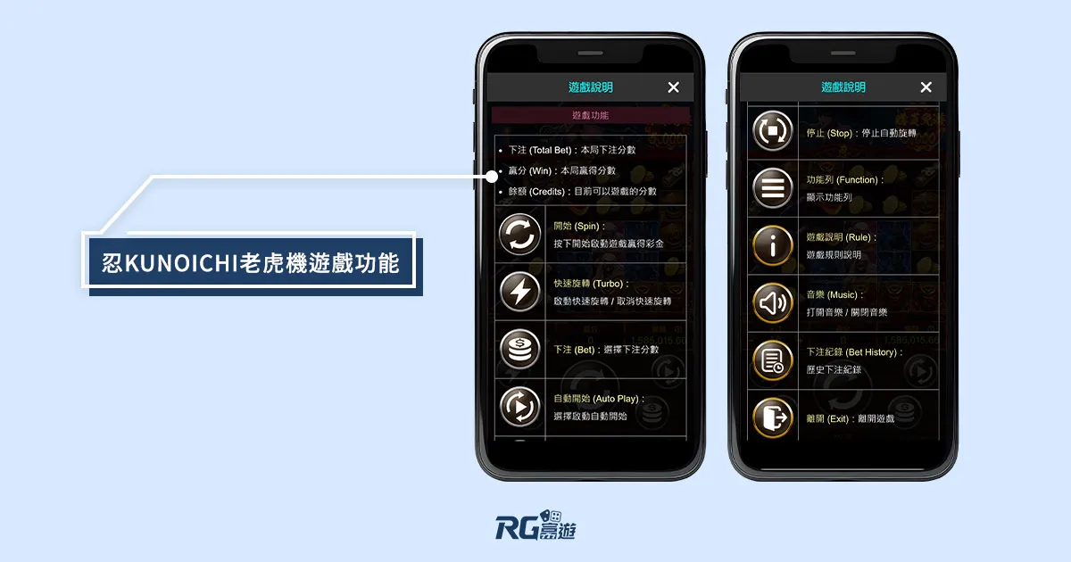《忍Kunoichi》老虎機遊戲功能